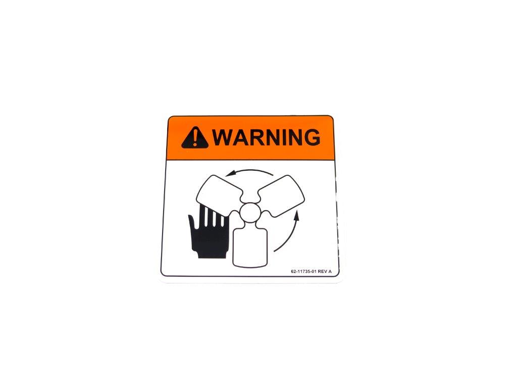 LABEL, FAN WARNING ENGLISH